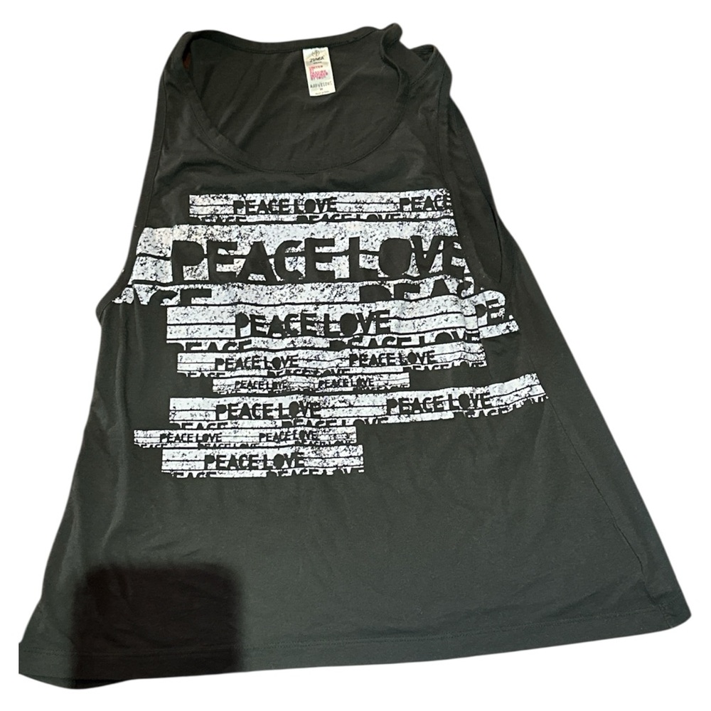 Zumba Fitness Graphic Tank Top with Peace Love Print